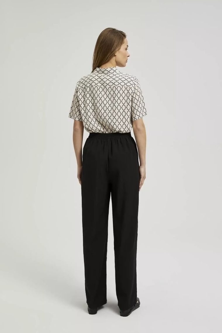 Spodnie materiałowe damskie, czarne, Moodo