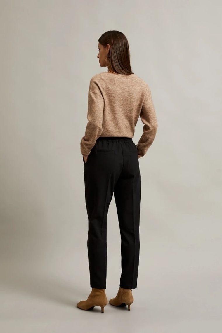 Spodnie materiałowe damskie, czarne, Moodo