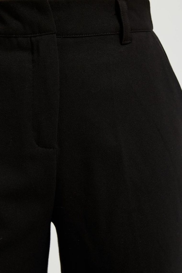 Spodnie materiałowe damskie, czarne, Moodo