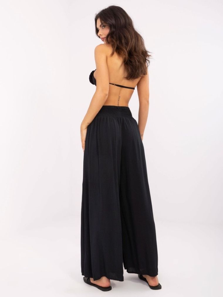 Spodnie materiałowe damskie, czarne, Och Bella