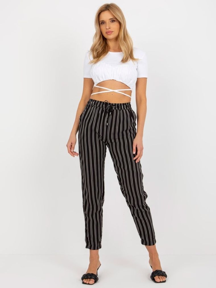 Spodnie materiałowe damskie, czarne, Sublevel