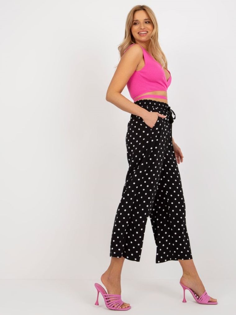 Spodnie materiałowe damskie, czarne, Sublevel