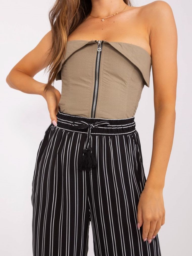 Spodnie materiałowe damskie, czarne, Sublevel