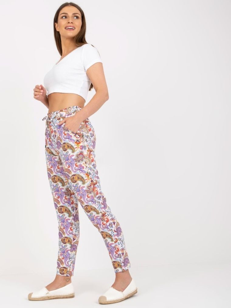 Spodnie materiałowe damskie, fioletowe, Sublevel