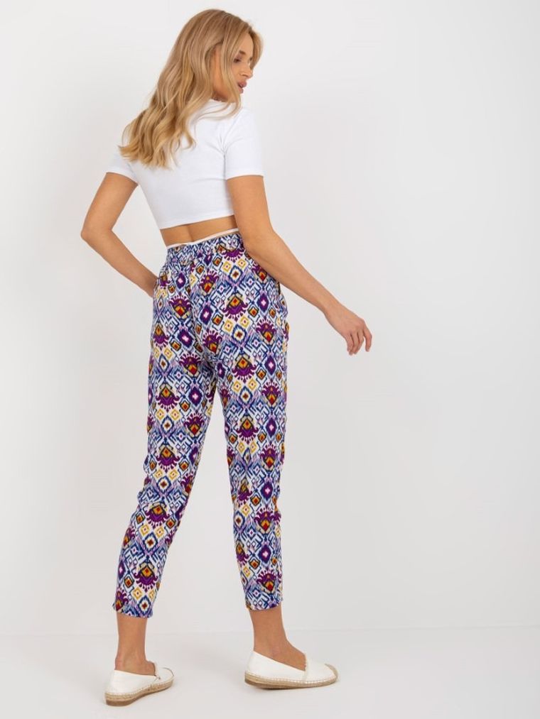 Spodnie materiałowe damskie, fioletowe, Sublevel