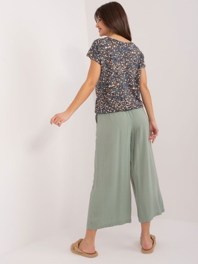 Spodnie materiałowe damskie, khaki, Sublevel