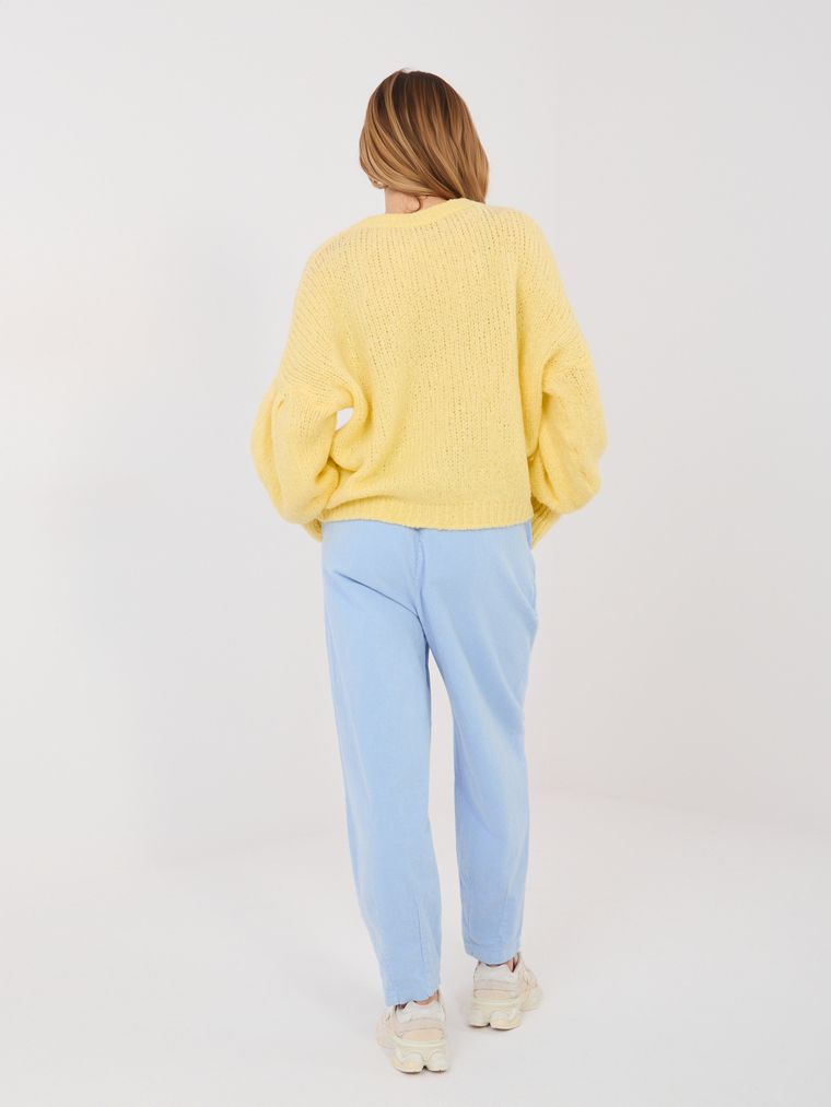 Spodnie materiałowe damskie, niebieskie, Italy Moda