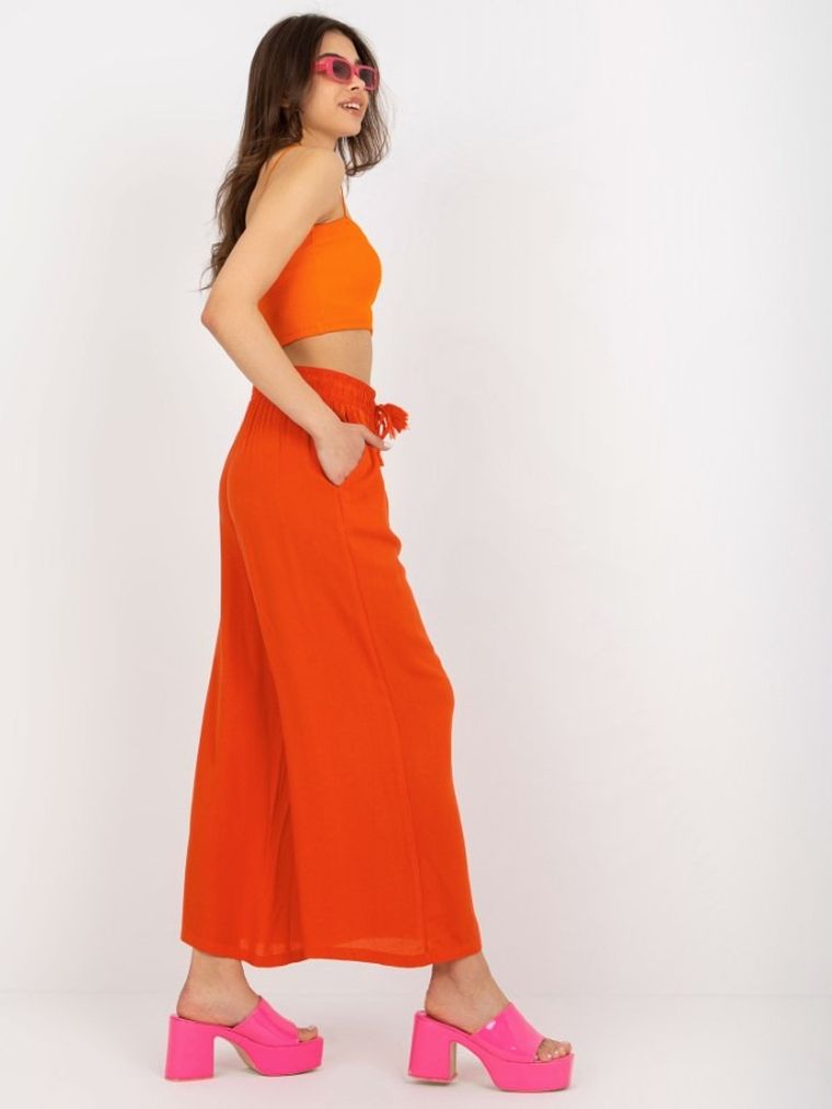 Spodnie materiałowe damskie, pomarańczowe, Sublevel