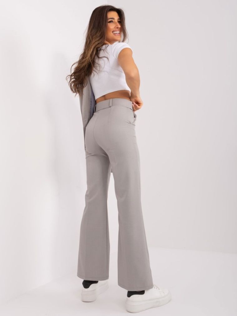 Spodnie materiałowe damskie, szare, Italy Moda