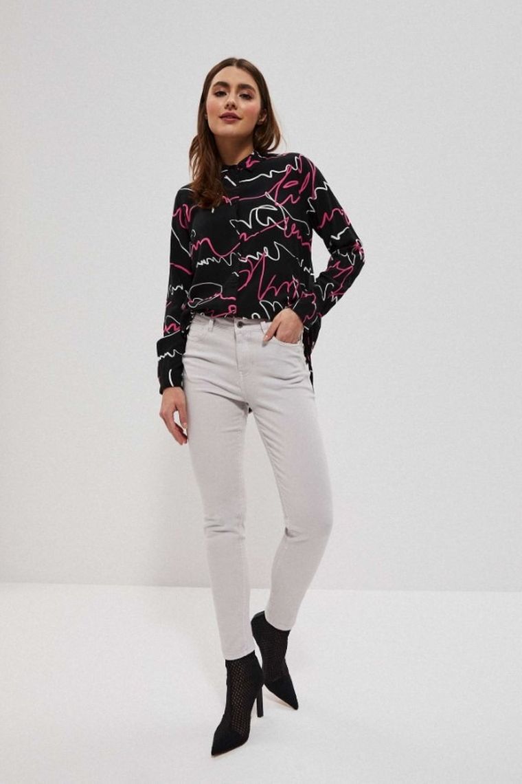 Spodnie materiałowe damskie, szare, Moodo