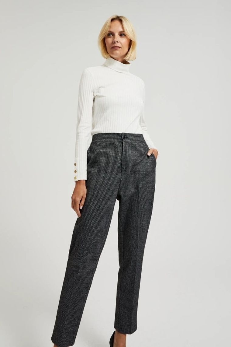 Spodnie materiałowe damskie, szare, Moodo