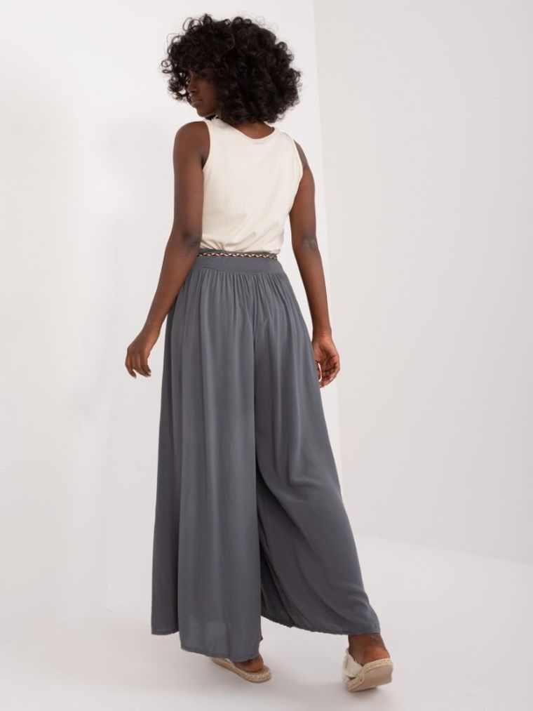 Spodnie materiałowe damskie, szare, Och Bella