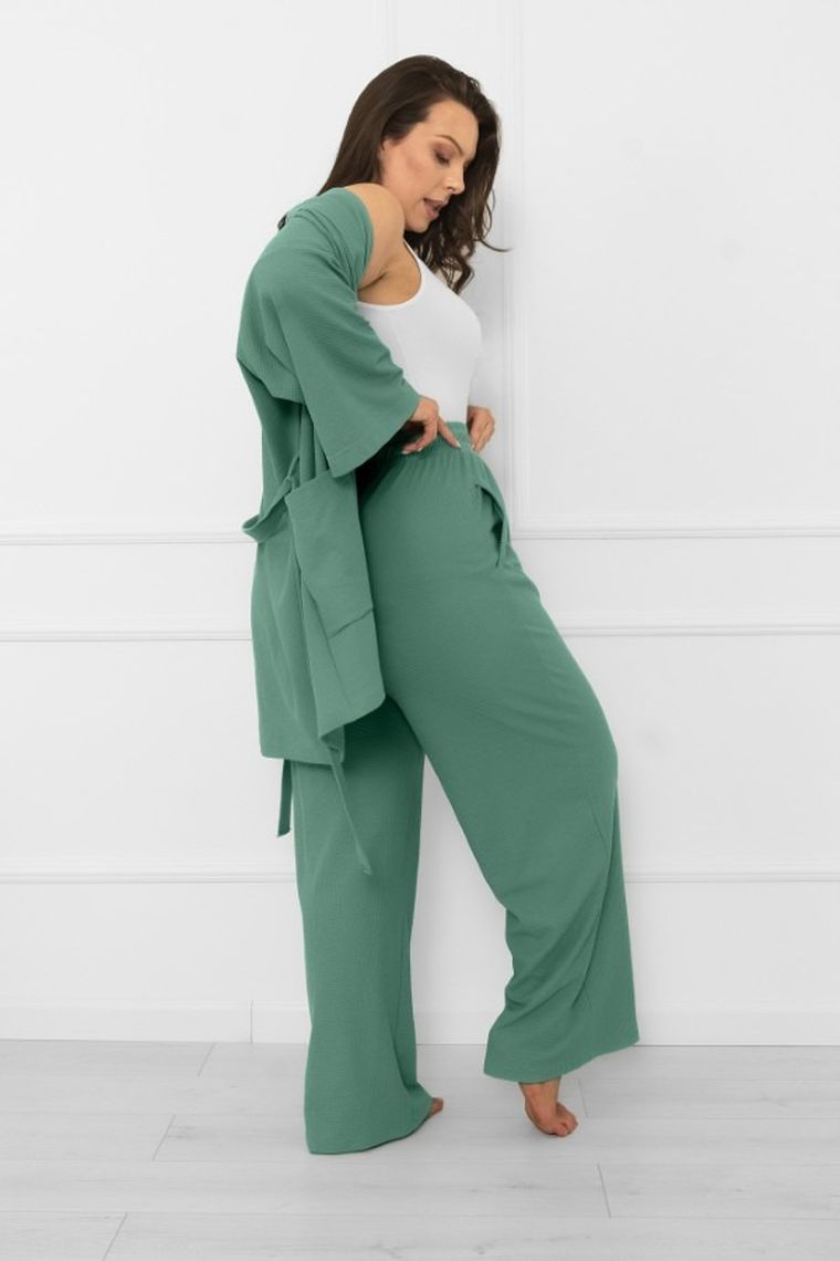 Spodnie materiałowe damskie, zielone, Bono, Italian Fashion