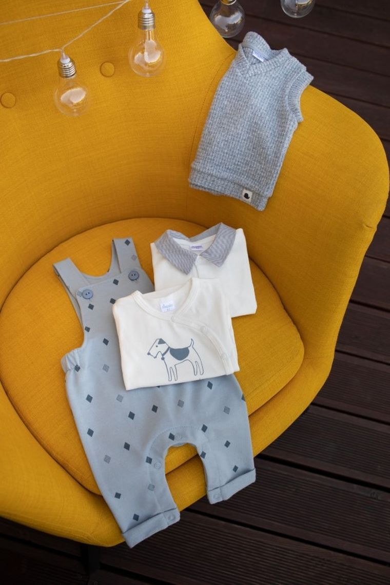 Spodnie ogrodniczki chłopięce, niebieskie, Charlie, Pinokio