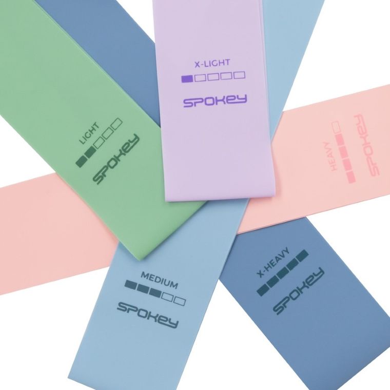 Spokey, Artio set, zestaw gum fitnesowych, pastelowe, 5 szt.