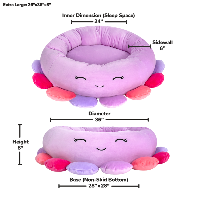 Squishmallows, legowisko dla psa, rozmiar XL, 91 cm, Beula The Octopus