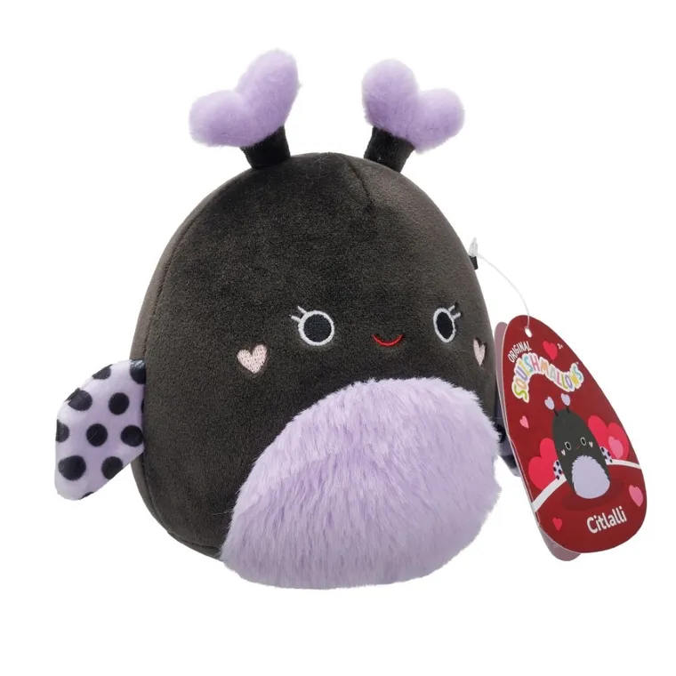 Squishmallows, Little Plush, Citlalli, czarno-fioletowa biedronka, maskotka, 19 cm