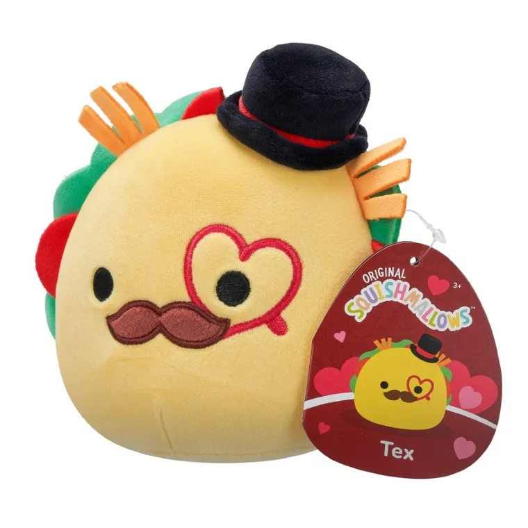Squishmallows, Little Plush, Tex, żółte taco w meloniku, maskotka, 19 cm