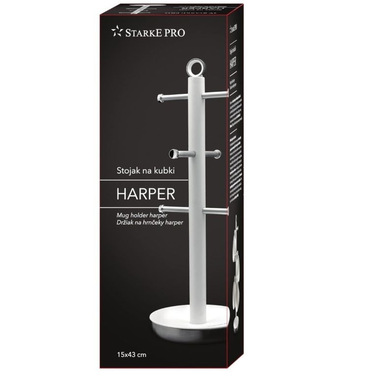 Starke Pro, Harper, stojak na kubki, biały, 15-43 cm
