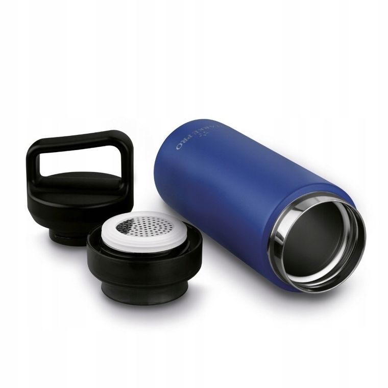 Starke Pro, Lazaro, butelka termiczna z sitkiem, granatowa, 400 ml