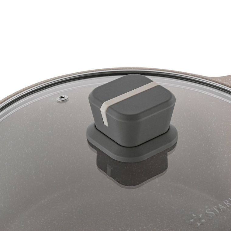 Starke Pro, Stoneware Marble, zestaw garnków z pokrywką i patelnia, 10 elementów