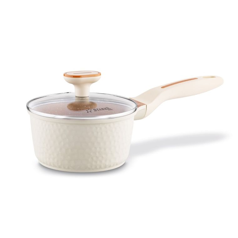 Starke Pro, Texture Creamy, zestaw garnków z pokrywką i patelnia, 10 elementów