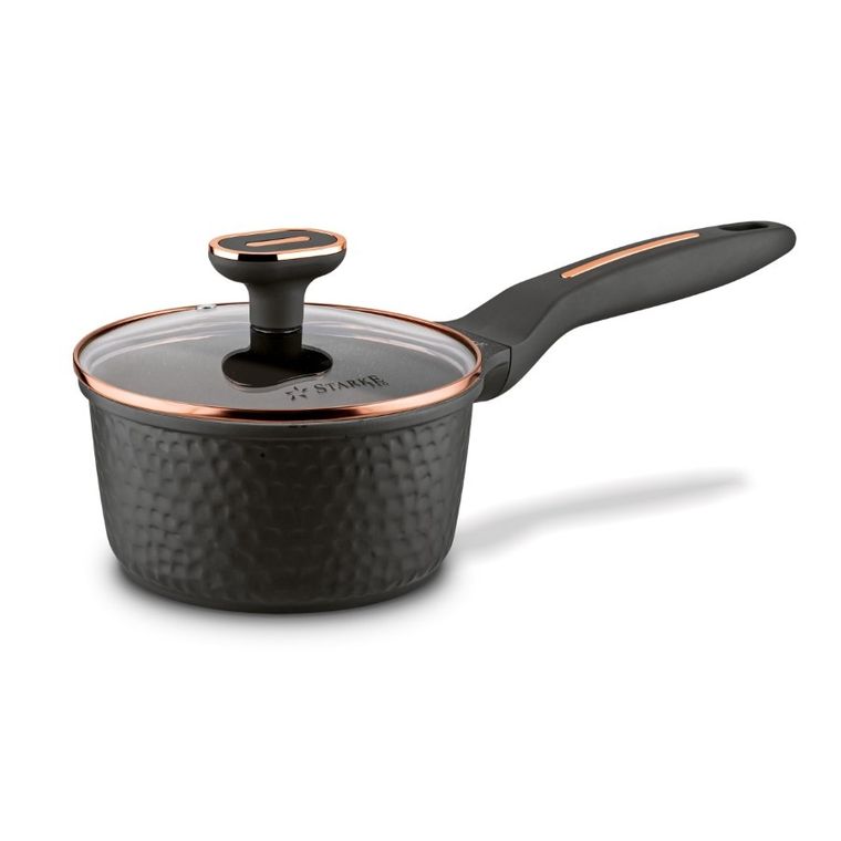 Starke Pro, Texture Grey, zestaw garnków z pokrywką i patelnia, 10 elementów