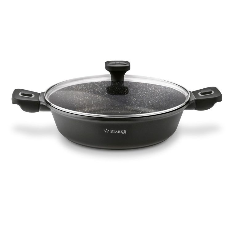 Starke, Svart Marble, patelnia krótkim uchwytem, 28 cm