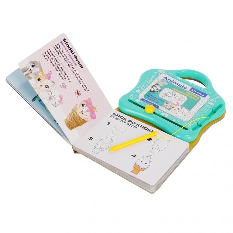 Starpak, tablica magnetyczna z książeczką do nauki rysowania, Animals