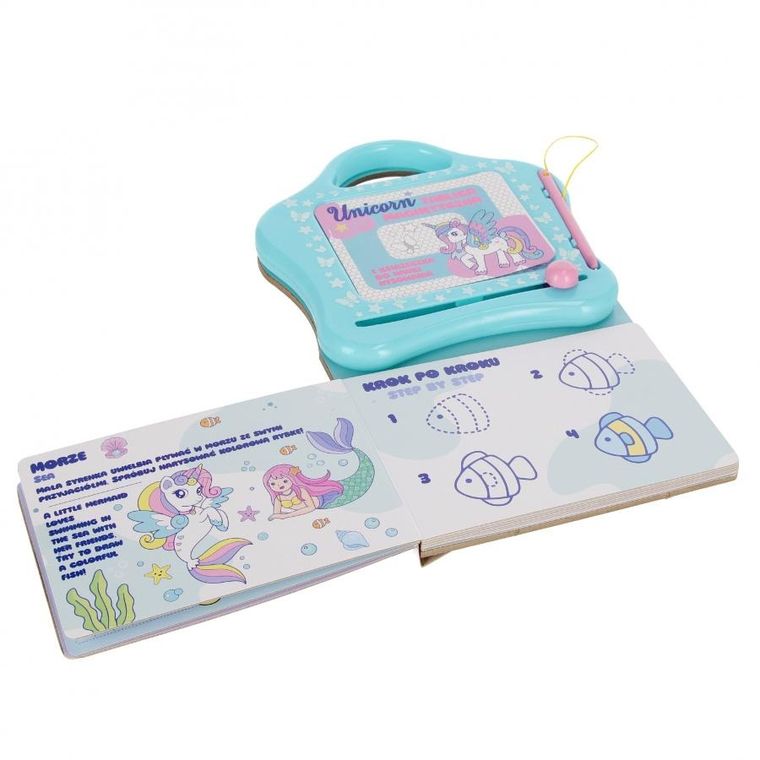 Starpak, tablica magnetyczna z książeczką do nauki rysowania, Unicorn