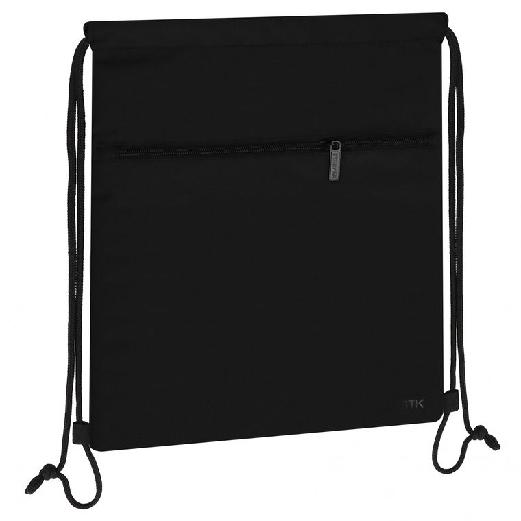Starpak, worek sportowy, czarny z kieszonką na zamek