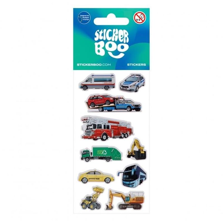 Sticker Boo, naklejki, auta, 6-18 cm