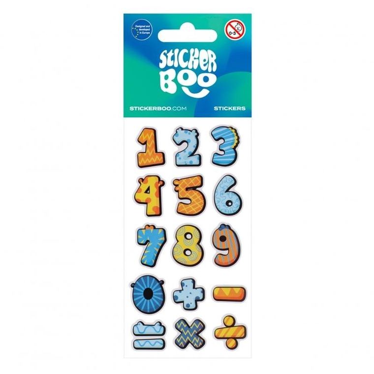 Sticker Boo, naklejki, cyferki, 6-18 cm