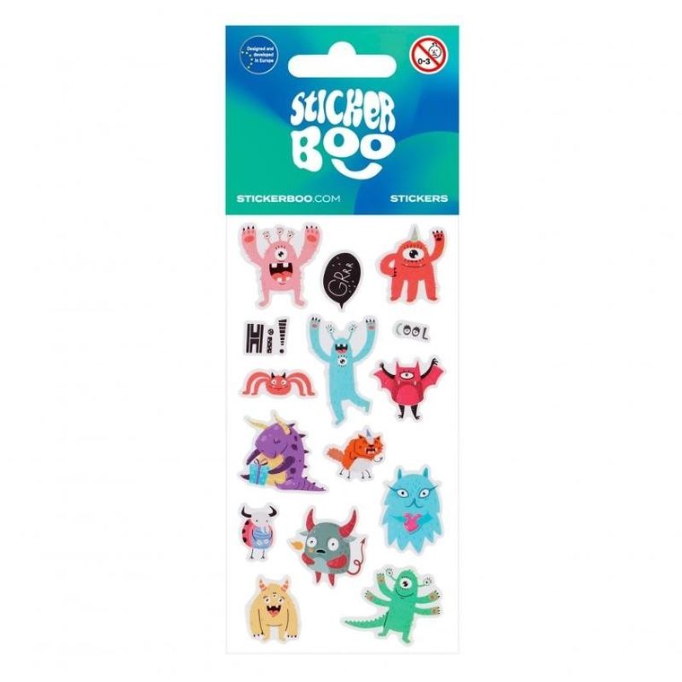 Sticker Boo, naklejki, potworki, 6-18 cm