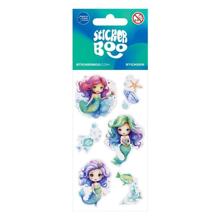 Sticker Boo, naklejki, syrenka, 6-13 cm
