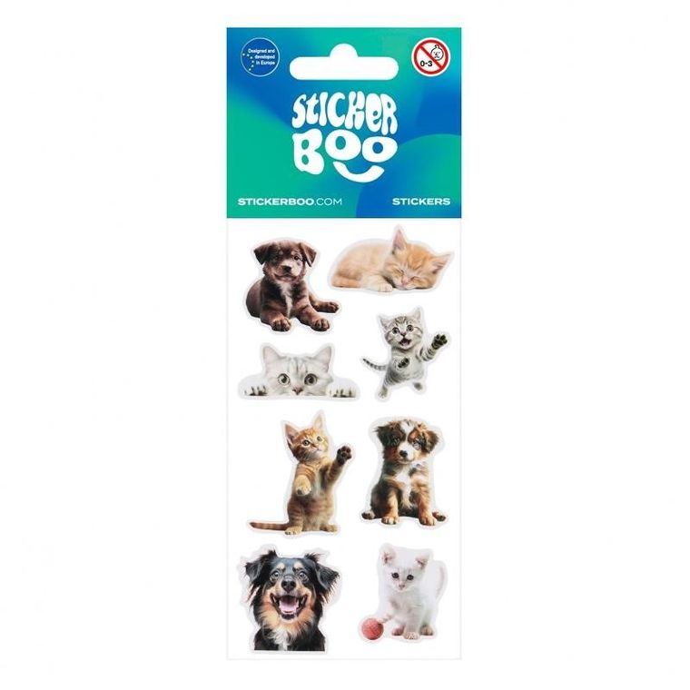 Sticker Boo, naklejki, zwierzęta domowe, 6-13 cm