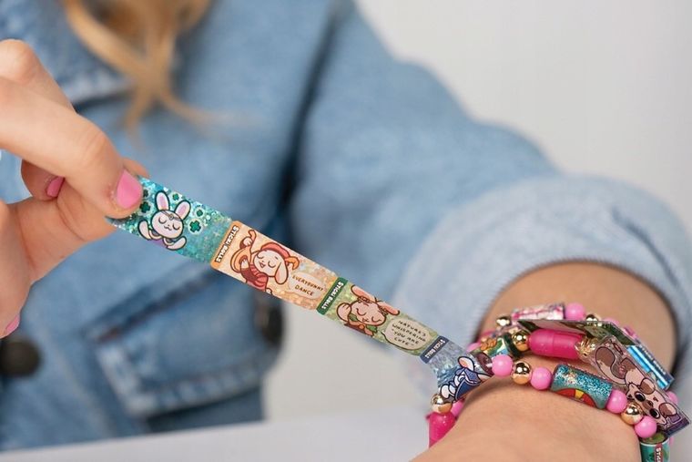 Sticki Rolls, Bransoletki z rolkami, bransoletka z naklejkami, 70 szt.