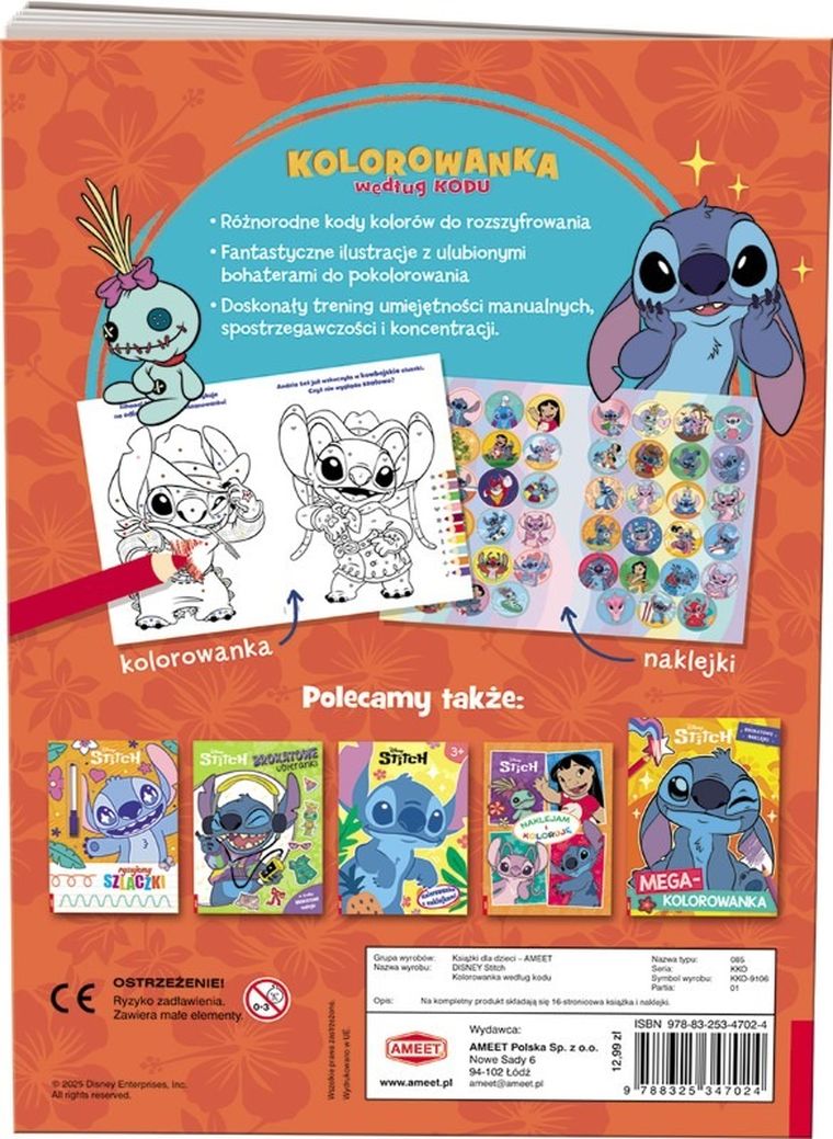 Stitch. Kolorowanka według kodu