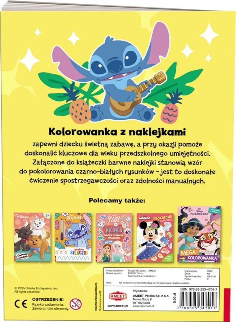 Stitch. Kolorowanka z naklejkami