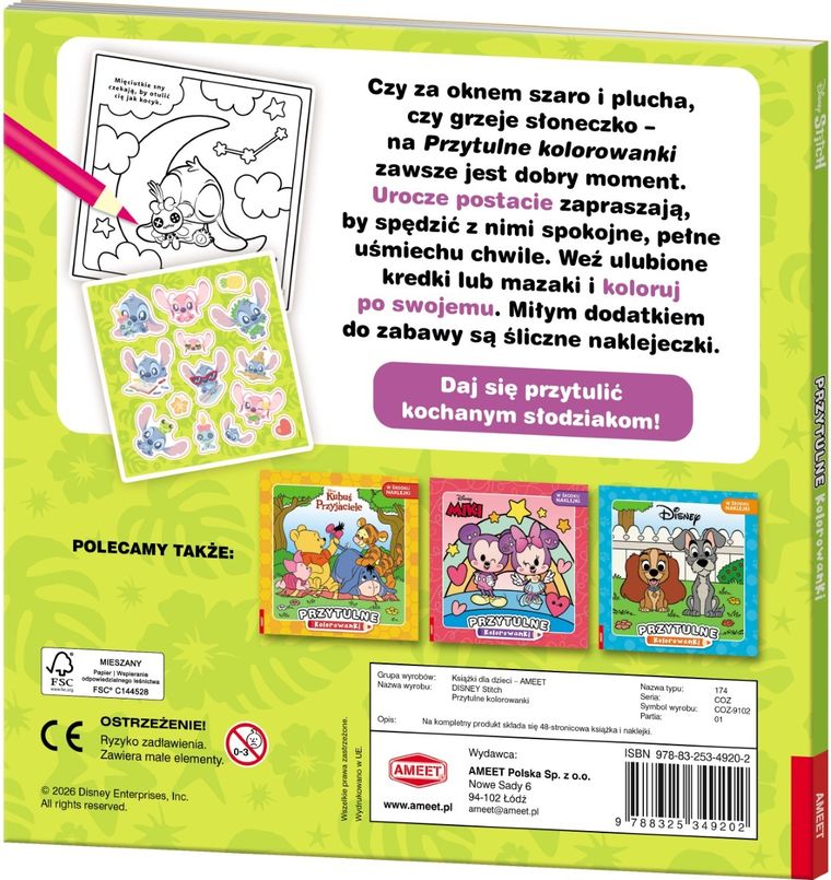Stitch. Przytulne kolorowanki