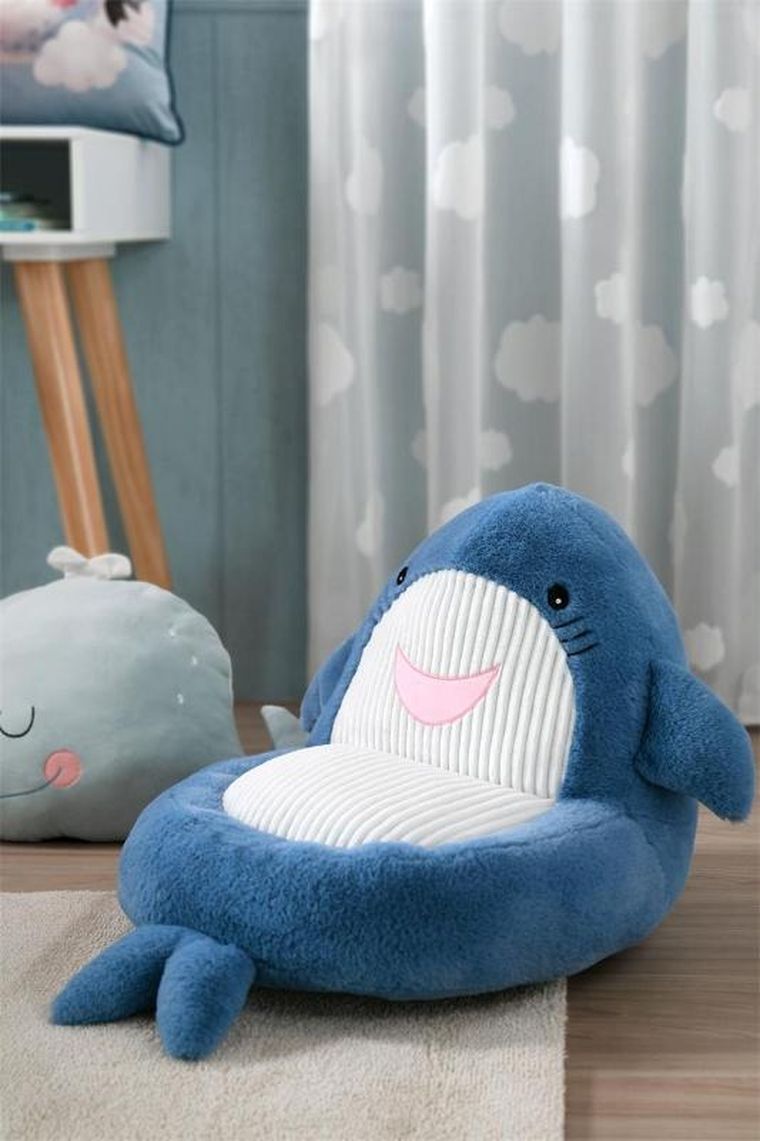 Stof, Moby, pufa dla dzieci, rekin, 45-45 cm