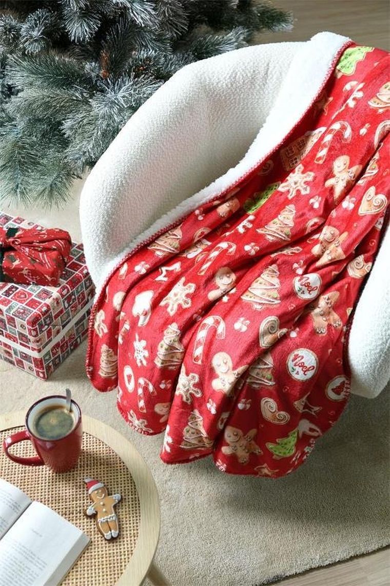 Stof, Noel, koc świąteczny z barankiem, 130-160 cm