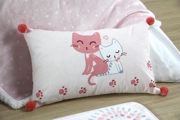 Stof, poduszka dla dziecka z pomponami, Zoeline, 30-50 cm