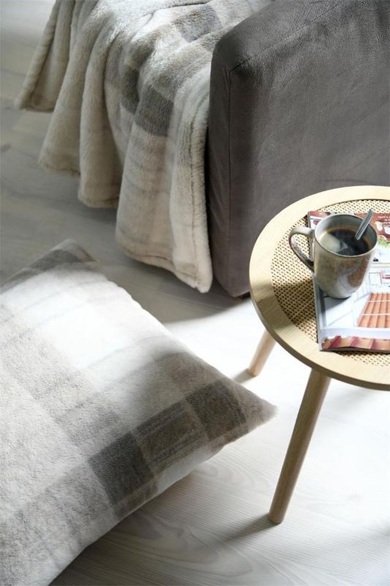 Stof, Scotland, poduszka pluszowa, w kratę, 60-60 cm