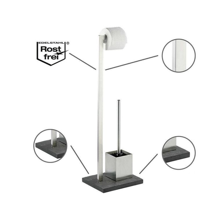 Stojak na papier toaletowy i szczotkę do WC, SlateRock, 2w1
