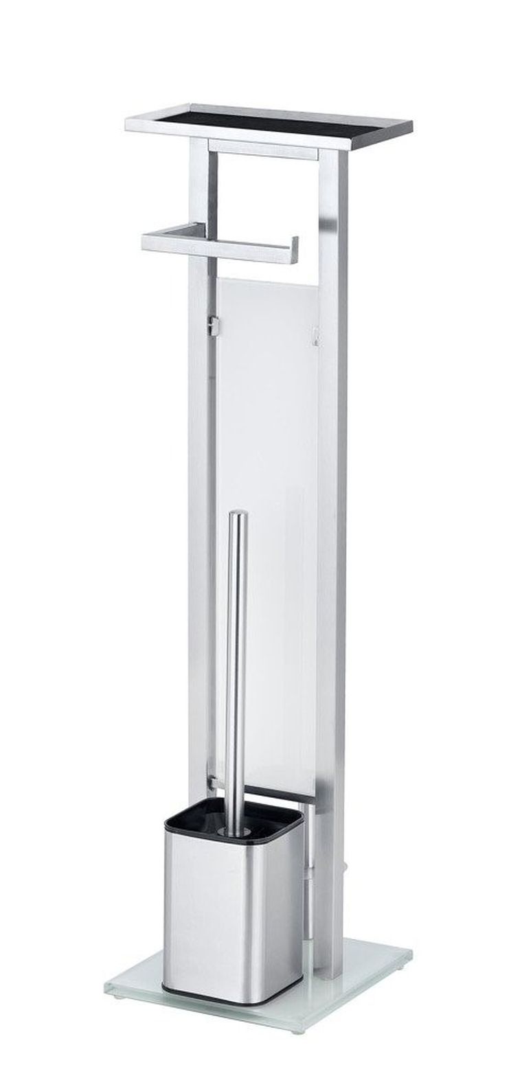 Stojak na papier toaletowy z pojemnikiem i szczotką do WC