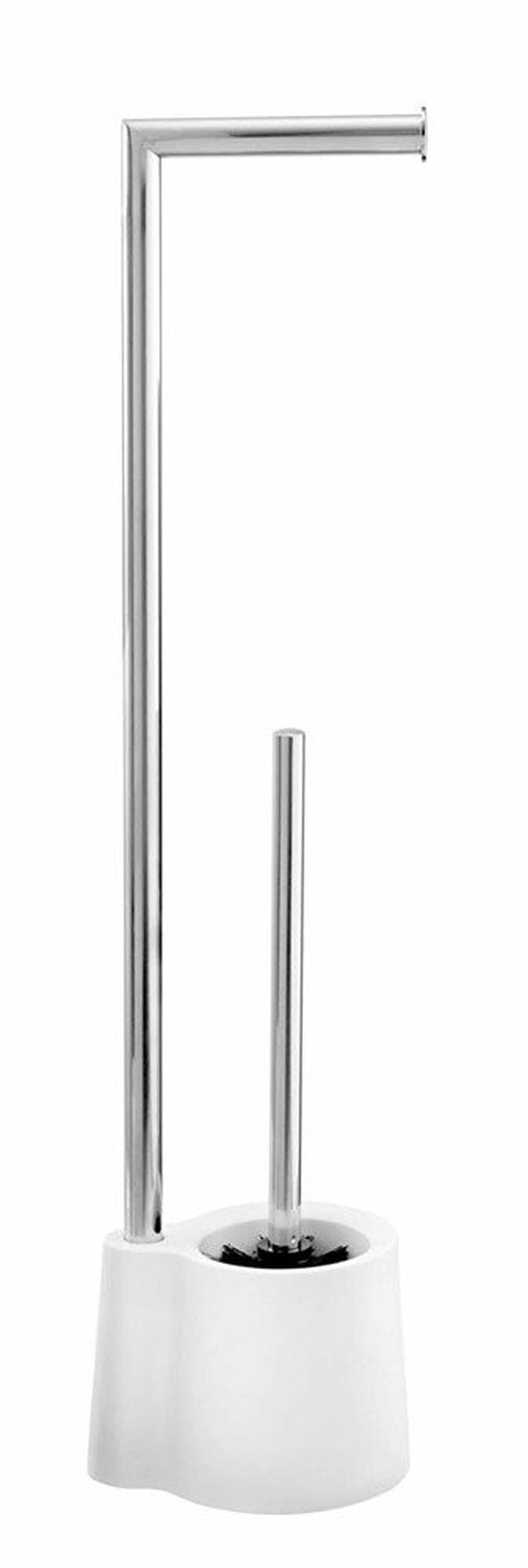 Stojak na papier toaletowy ze szczotką do WC i pojemnikiem