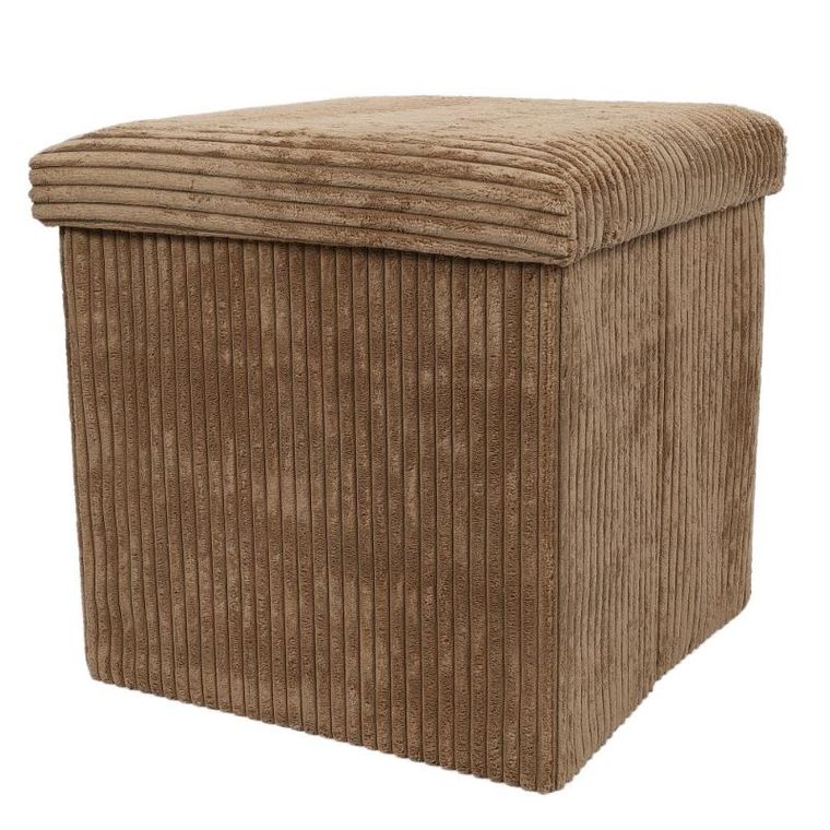 Storage Solutions, pufa ze schowkiem sztruksowa, Tobo, 38-38-38 cm
