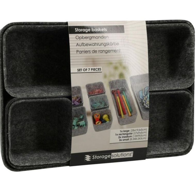 Storage Solutions, Smart, organizer do szuflady filcowy, 7 pudełek