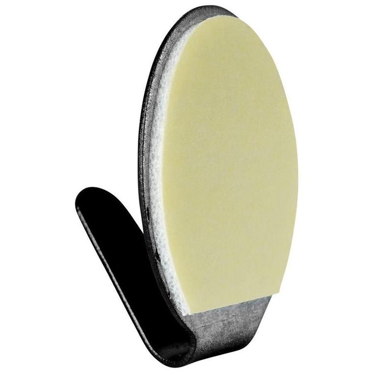 Storage Solutions, wieszak samoprzylepny, stalowy owal, czarny, 6 szt., 3-2 cm